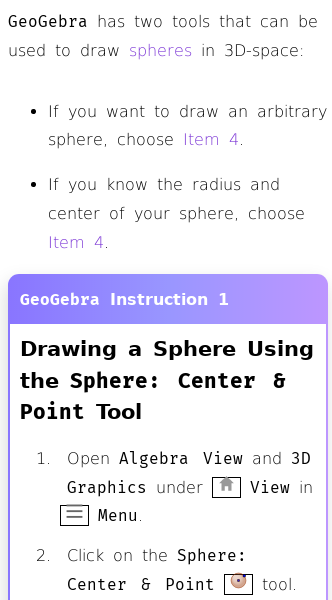 Article on How to Make a Sphere in GeoGebra