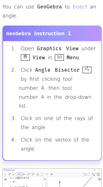 Article on How to Construct an Angle Bisector in GeoGebra