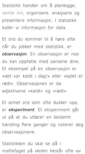 Oppslag om Hva er statistikk?