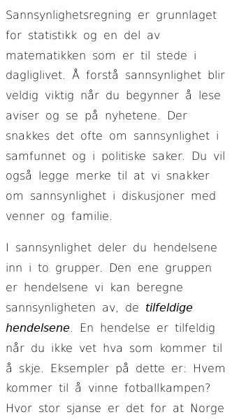 Oppslag om Derfor trenger du sannsynlighet