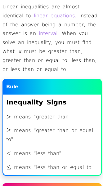 Article on How to Solve a Linear Inequality