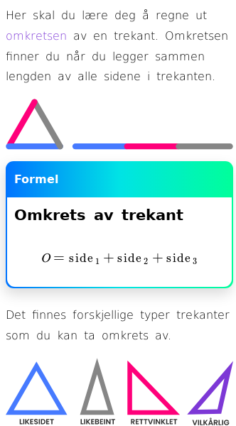 Oppslag om Omkretsen av en trekant