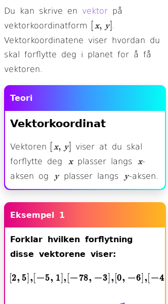 Oppslag om Vektorkoordinater