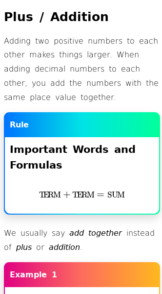 Article on Addition and Subtraction (The Place-value System)