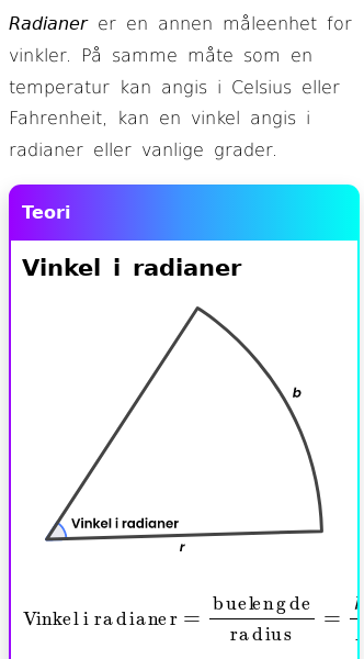 Oppslag om Absolutt vinkelmål (radianer)