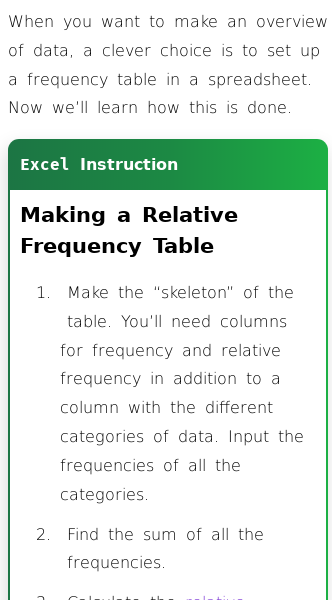 Article on How to Make a Relative Frequency Table in Excel