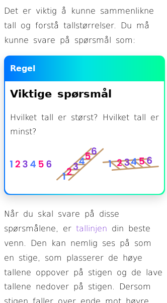 Oppslag om Hvordan sammenlikne størrelsen til tall