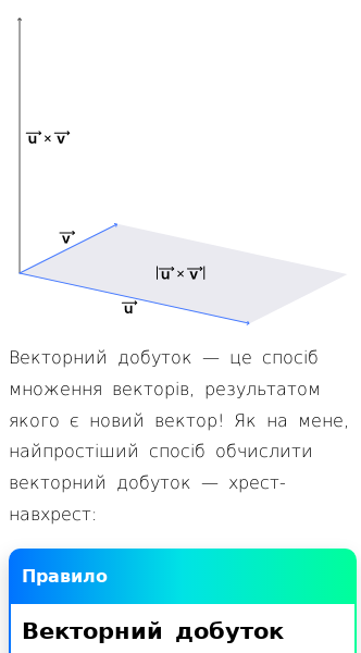 Стаття про ЩО таке векторний добуток?