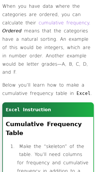 Article on How to Make a Cumulative Frequency Table in Excel