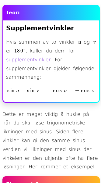 Oppslag om Supplementvinkler