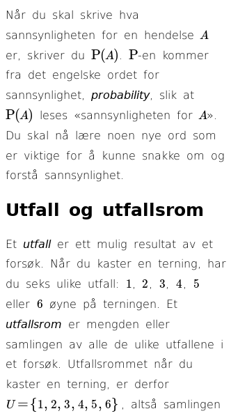 Oppslag om Utfallsrom