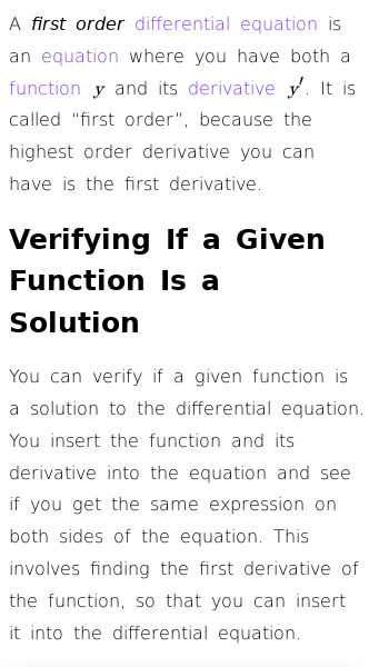 Article on What Are First Order Differential Equations?