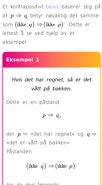 Oppslag om Hva er et kontrapositivt bevis?