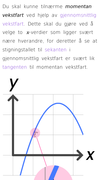 Oppslag om Approksimasjon av momentan vekstfart