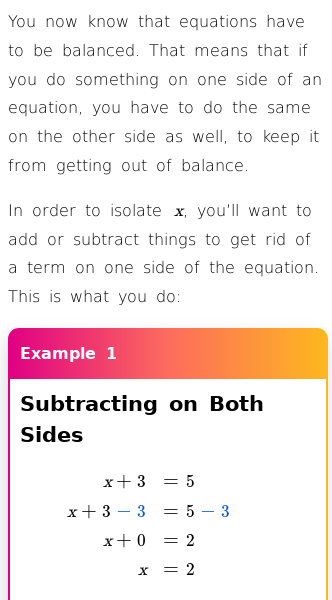 Article on How to Solve Equations (Change  Sides, change sign)