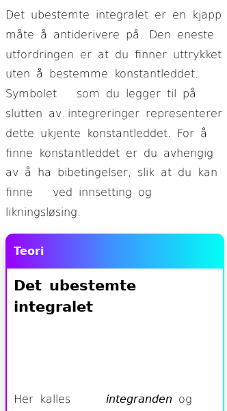 Oppslag om Det ubestemte integralet