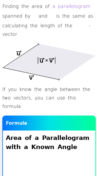 Article on How to Calculate Area of a Parallelogram with Vectors