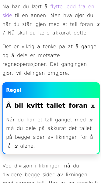 Oppslag om Hvordan bli kvitt tallet foran x