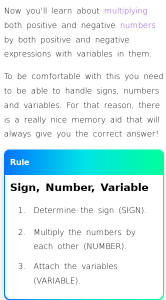 Article on Examples of Multiplying Numbers with Variables