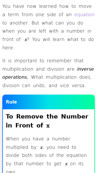 Article on How to Get Rid of the Number in Front of x