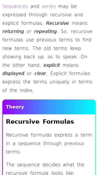 Article on Recursive and Explicit Formulas for Sequences