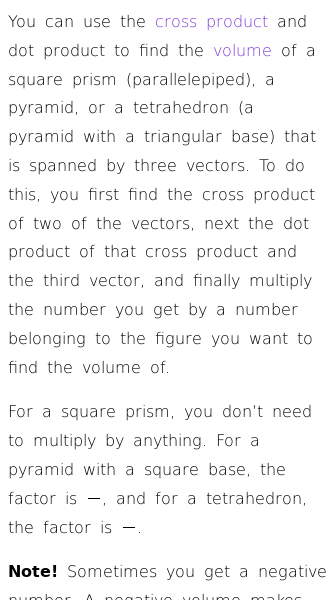 Article on How to Calculate Volume of Prism and Pyramid with Vectors