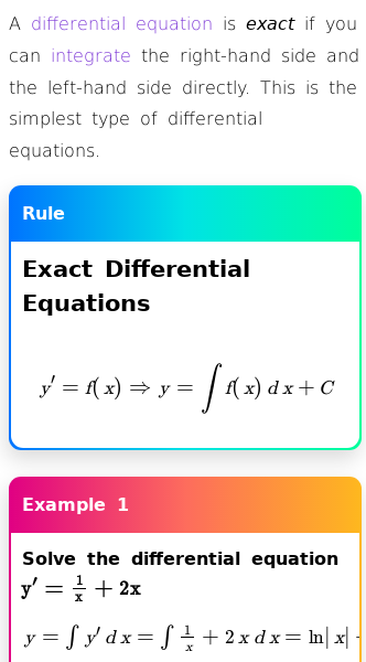 Article on How to Solve Exact First Order Differential Equations