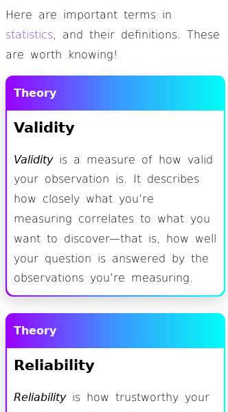 Article on What Is Statistical Validity and Reliability?