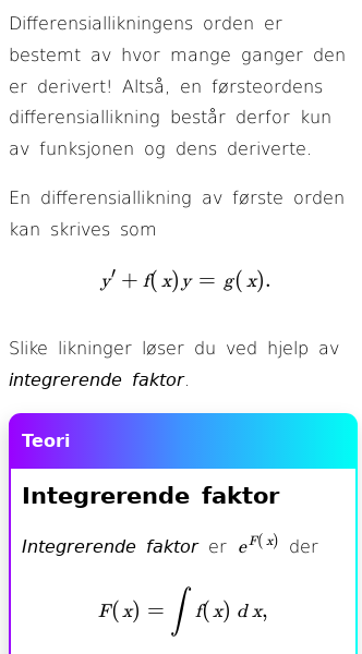 Oppslag om Integrerende faktor