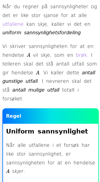 Oppslag om Sannsynlighet (Ett trekk)