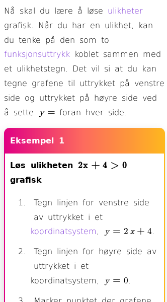 Oppslag om Hvordan løse ulikheter grafisk