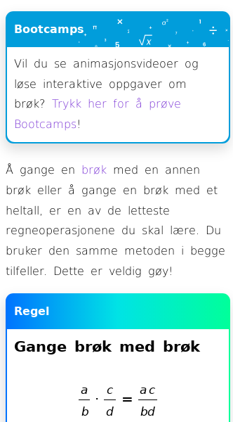 Oppslag om Brøk (Å gange)