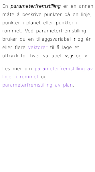 Oppslag om Hva er en parameterfremstilling?