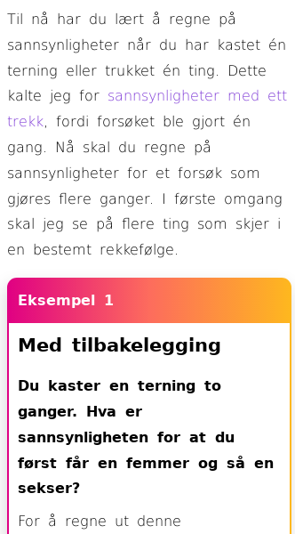 Oppslag om Flere trekk med bestemt rekkefølge