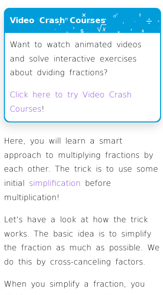 Article on How to Multiply Fractions by Cross-canceling