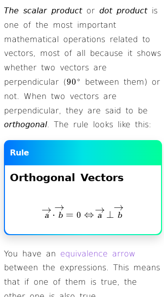 Article on How to Find the Scalar Product of Two Vectors (2D)