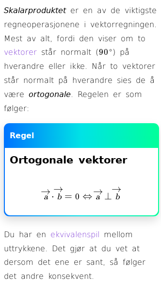 Oppslag om Skalarprodukt i to dimensjoner