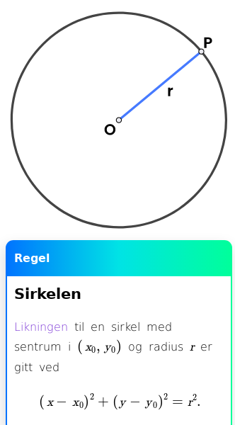 Oppslag om Likningen til en sirkel