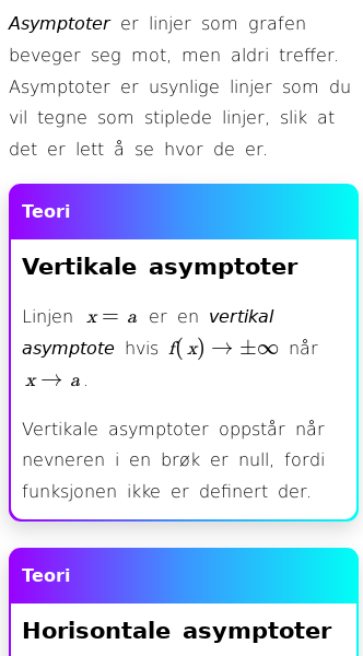 Oppslag om Asymptoter