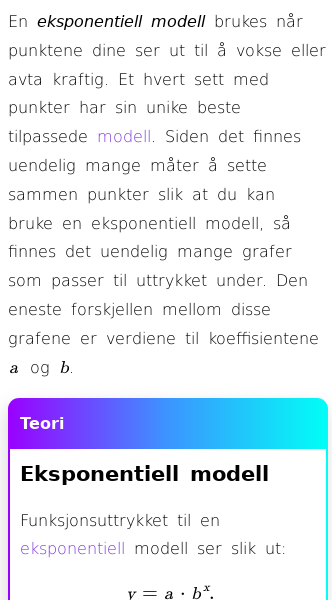 Oppslag om Eksponentiell modell