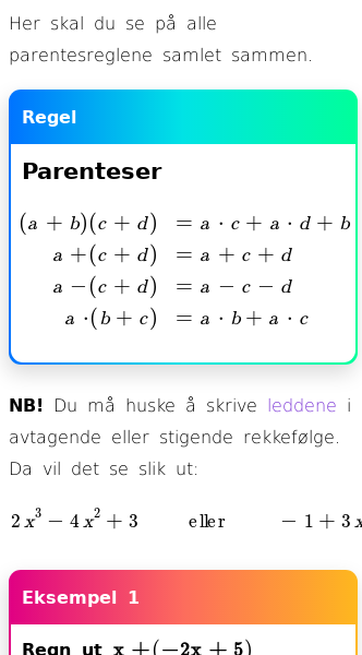 Oppslag om Hva er parentesreglene?