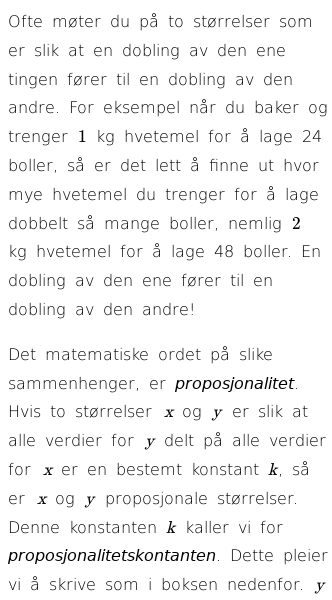 Oppslag om Proporsjonale funksjoner