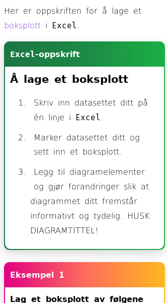 Oppslag om Hvordan lage boksplott i Excel