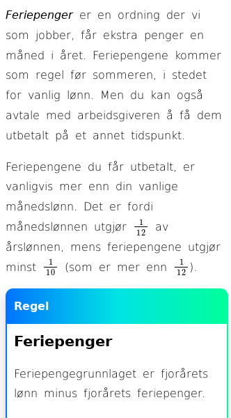 Oppslag om Feriepenger