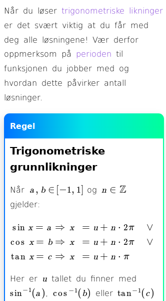 Oppslag om Hvordan løse trigonometriske grunnlikninger