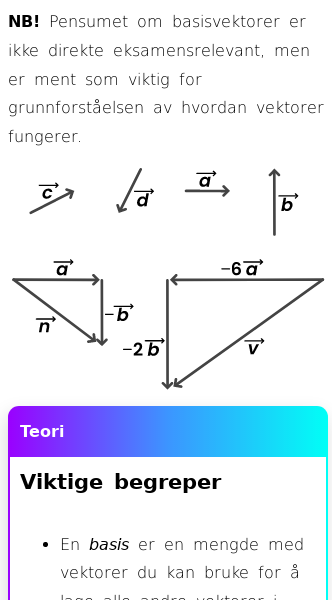 Oppslag om Basisvektorer