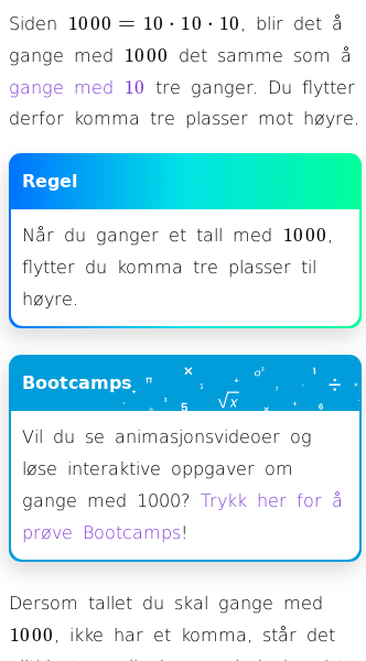Oppslag om Å gange med 1000