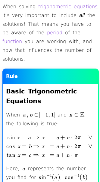 Article on How to Solve Basic Trigonometric Equations