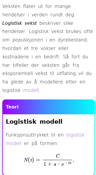 Oppslag om Logistisk modell