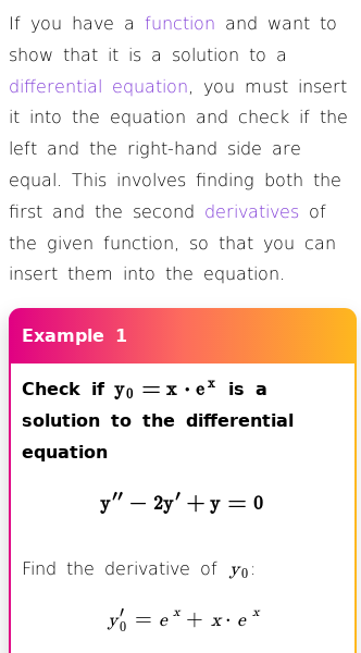 Article on How to Verify Solutions to Second Order Differential Equations